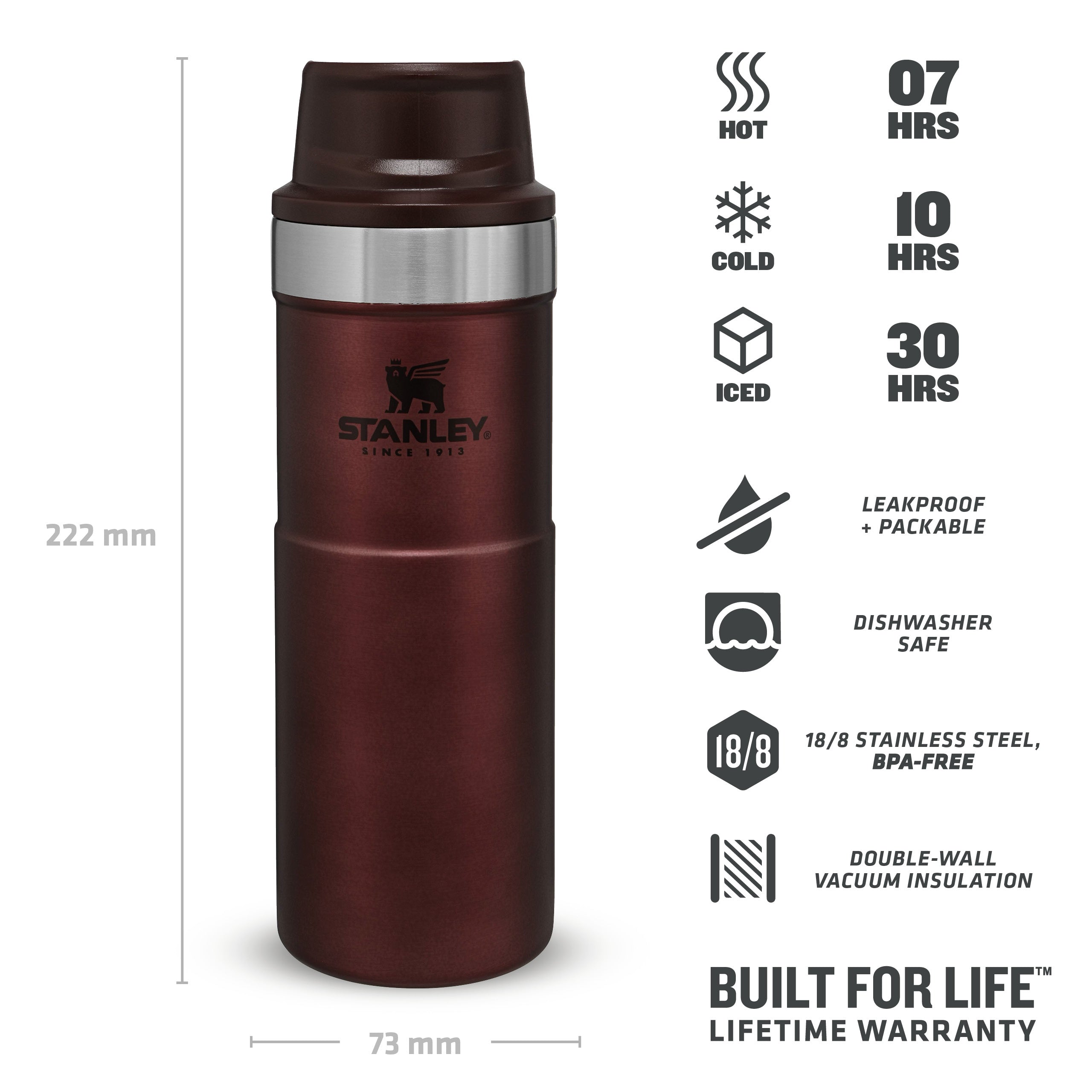 Stanley Classic Trigger Action Travel Mug 0.47L Wine