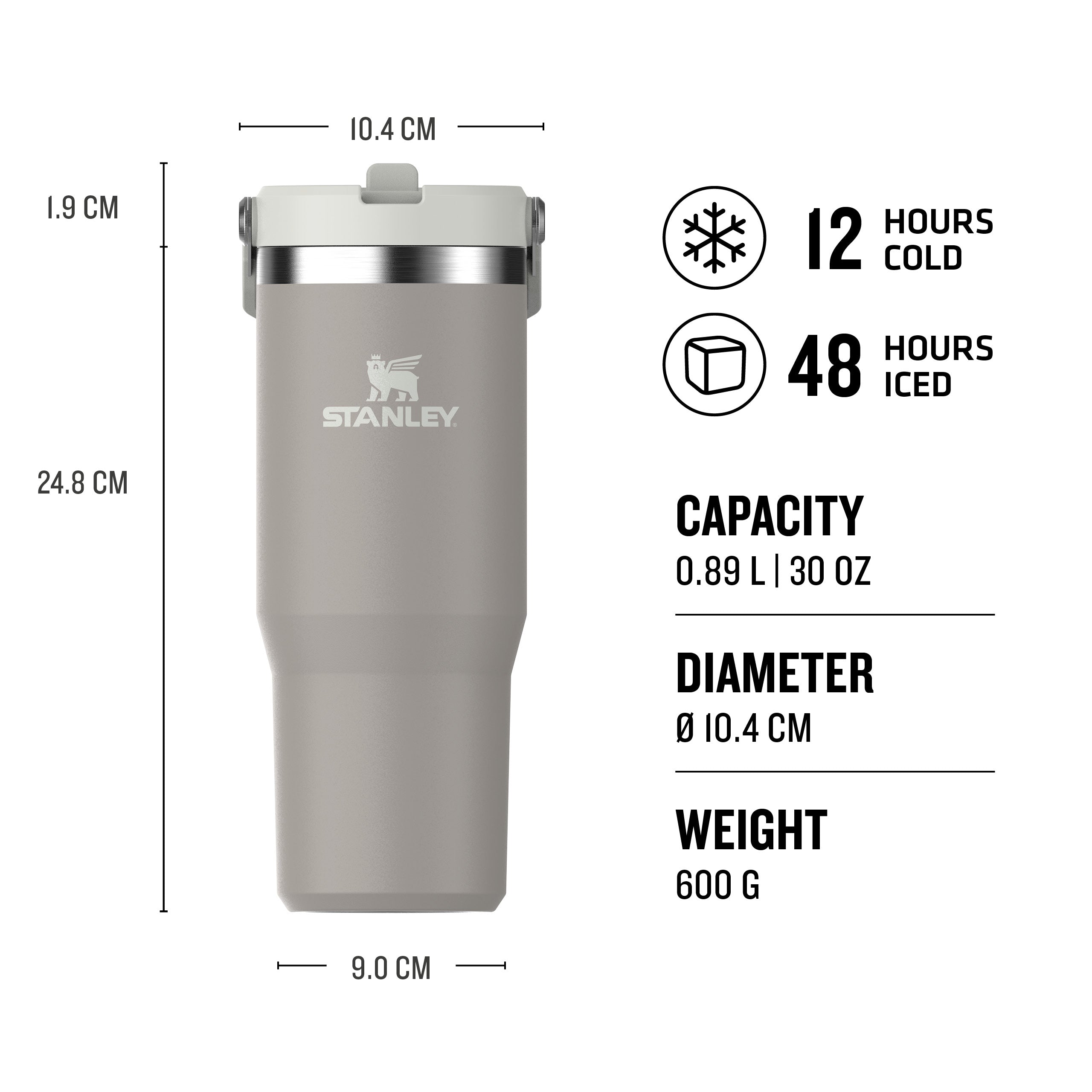 Stanley Iceflow Flip Straw Tumbler 0.89L Ash