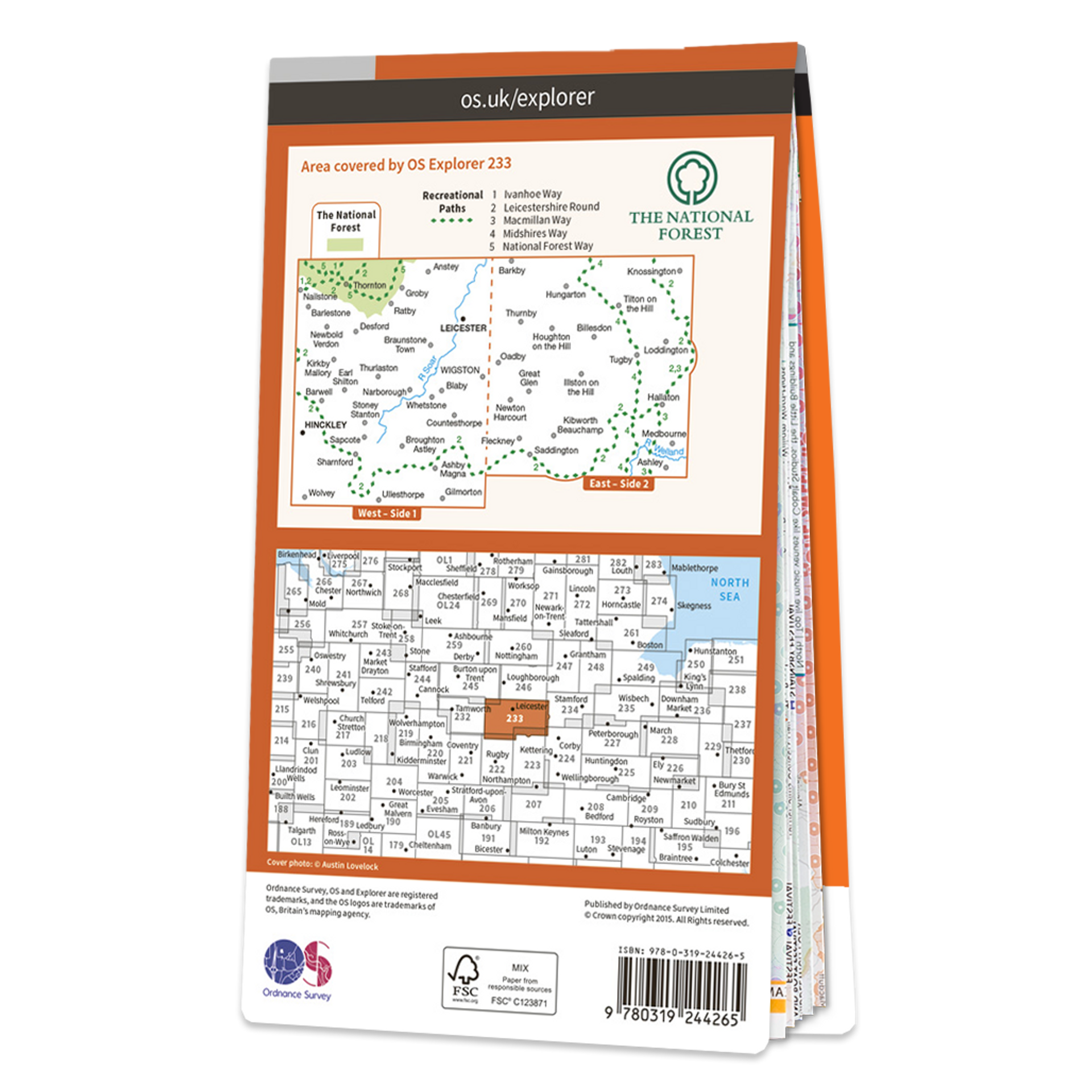 Ordnance Survey Explorer 233 Map Leicester & Hinckley