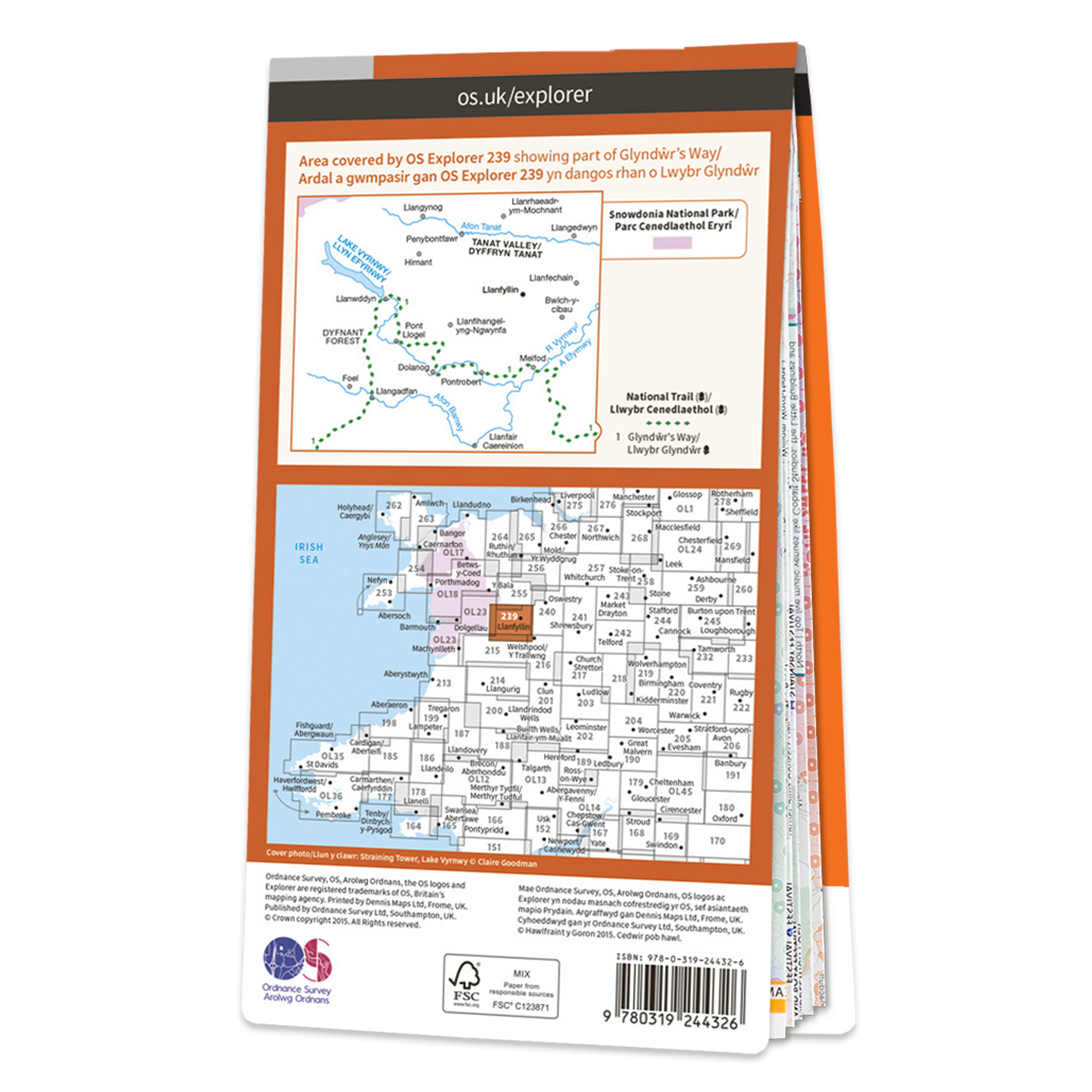 Ordnance Survey Explorer 239 Map Lake Vyrnwy & Llanfyllin