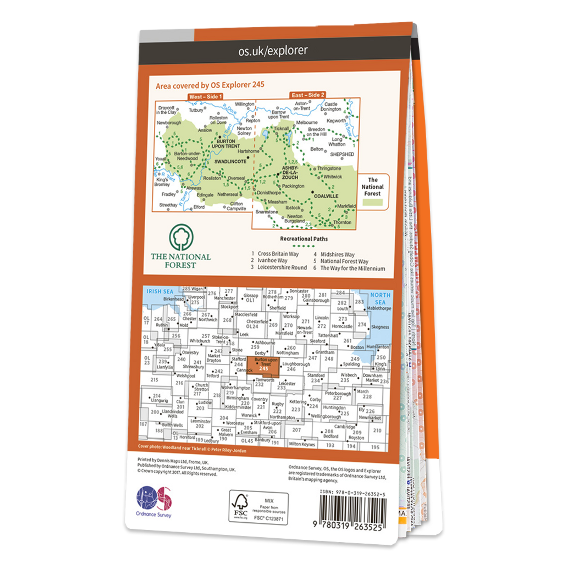 Ordnance Survey Explorer 245 Map The National Forest