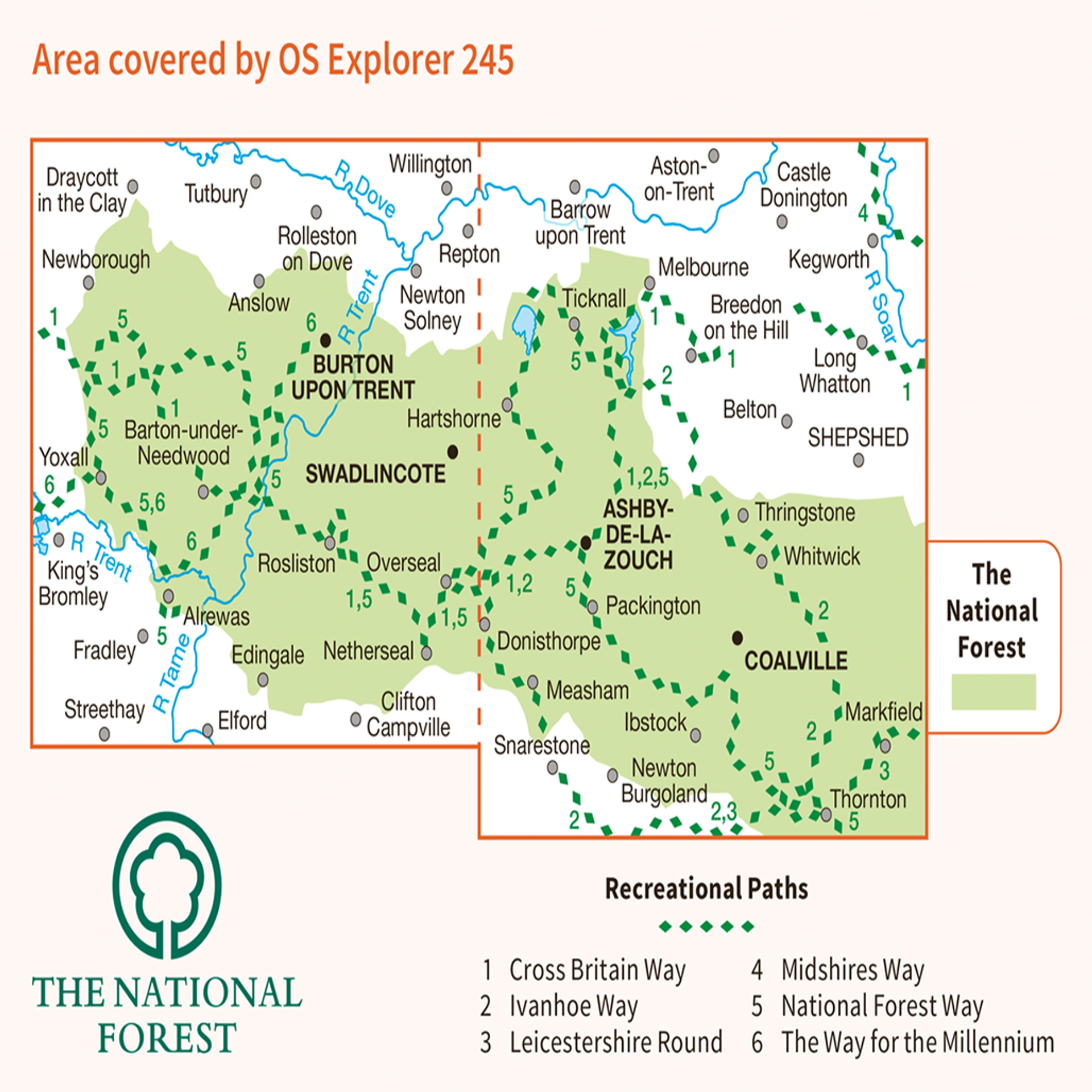 Ordnance Survey Explorer 245 Map The National Forest