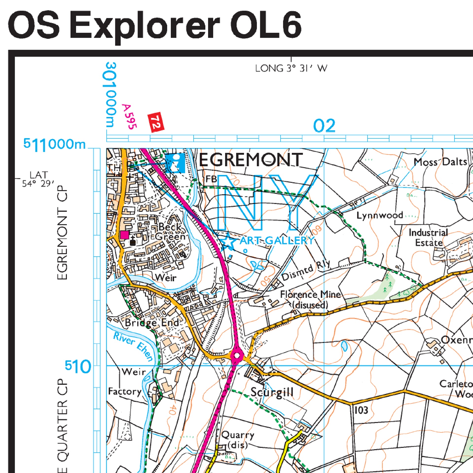 Ordnance Survey Explorer  OL6 Map The English Lakes South Western Area