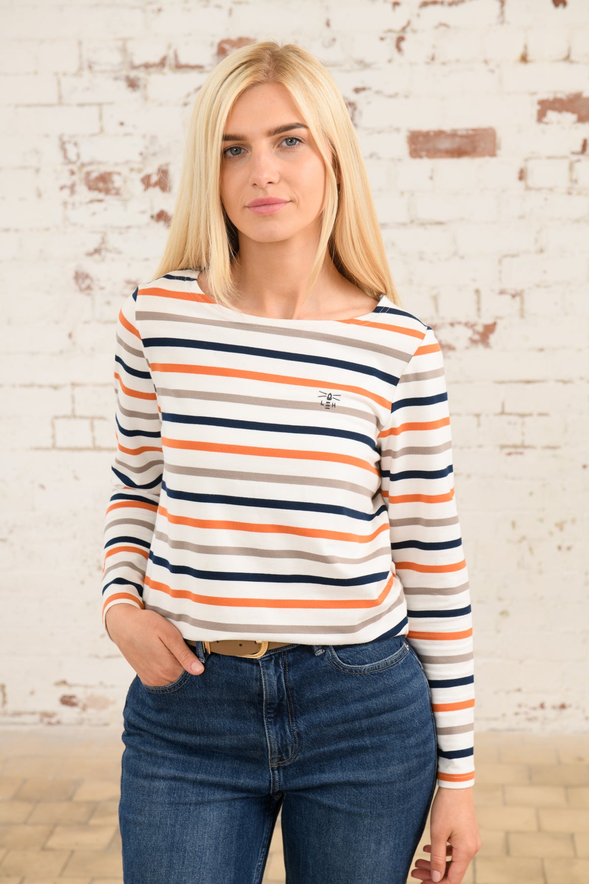 Lighthouse Causeway Long Sleeve Breton Top