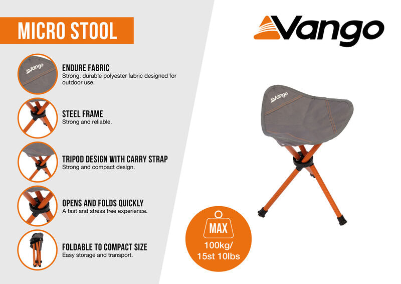 VANGO MICRO LIGHTWEIGHT CAMPING STOOL EXCALIBUR