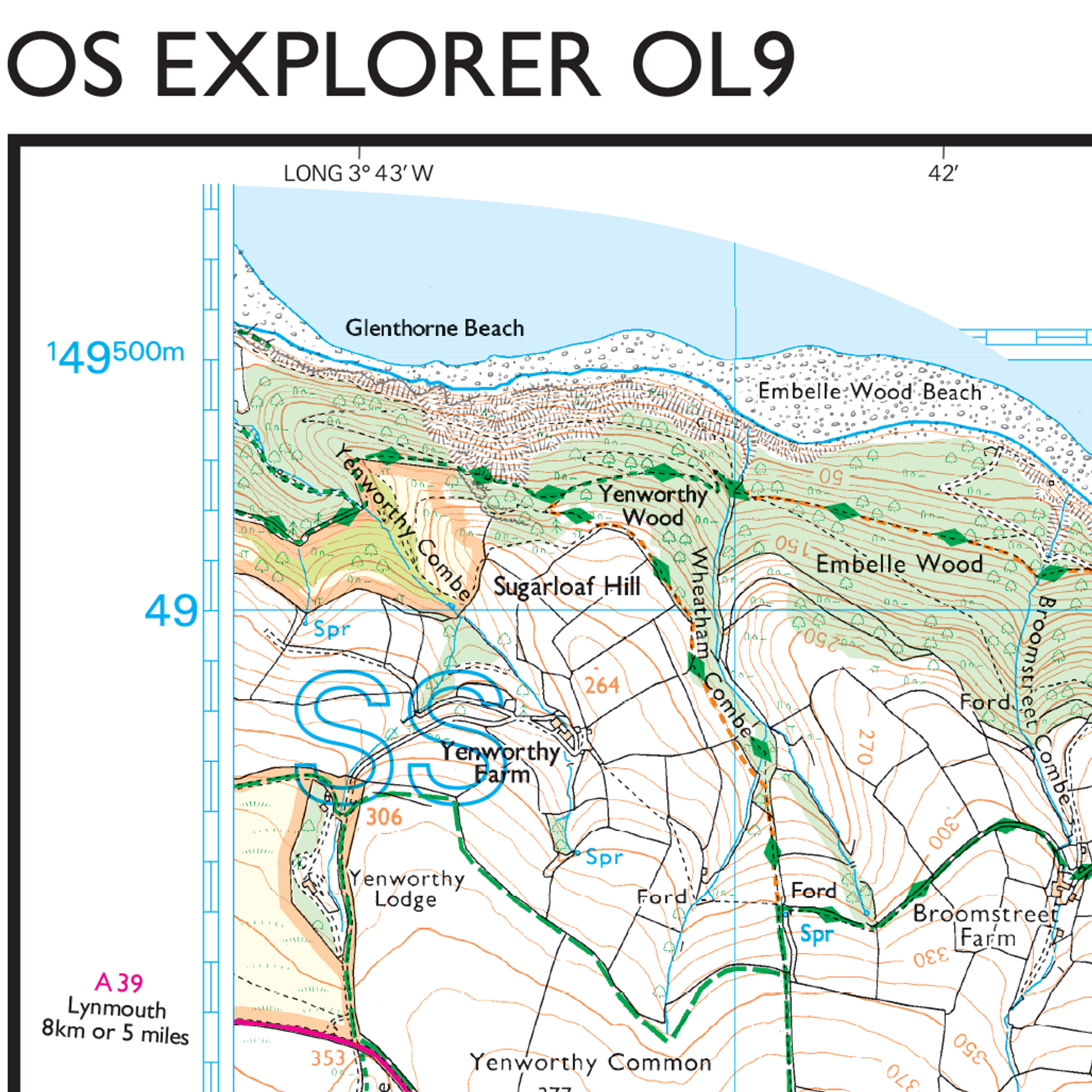 Ordnance Survey Explorer OL9 Map Exmoor