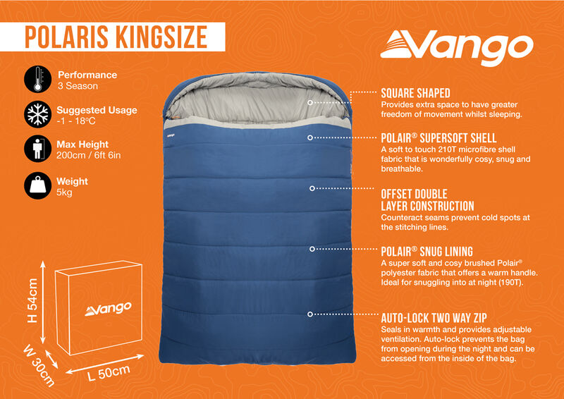 Vango Polaris Kingsize Double Sleeping Bag