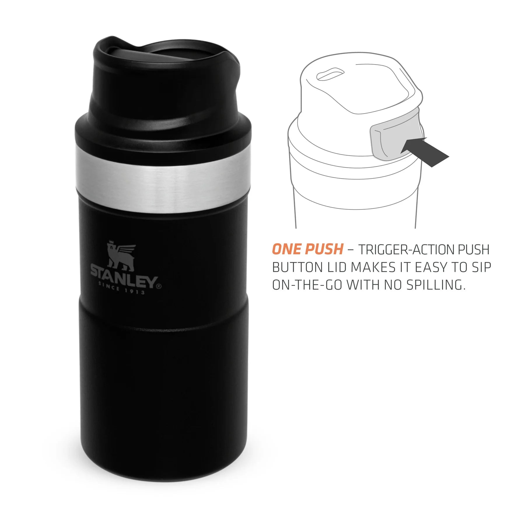 Stanley Classic Trigger Action Travel Mug 0.25L Black