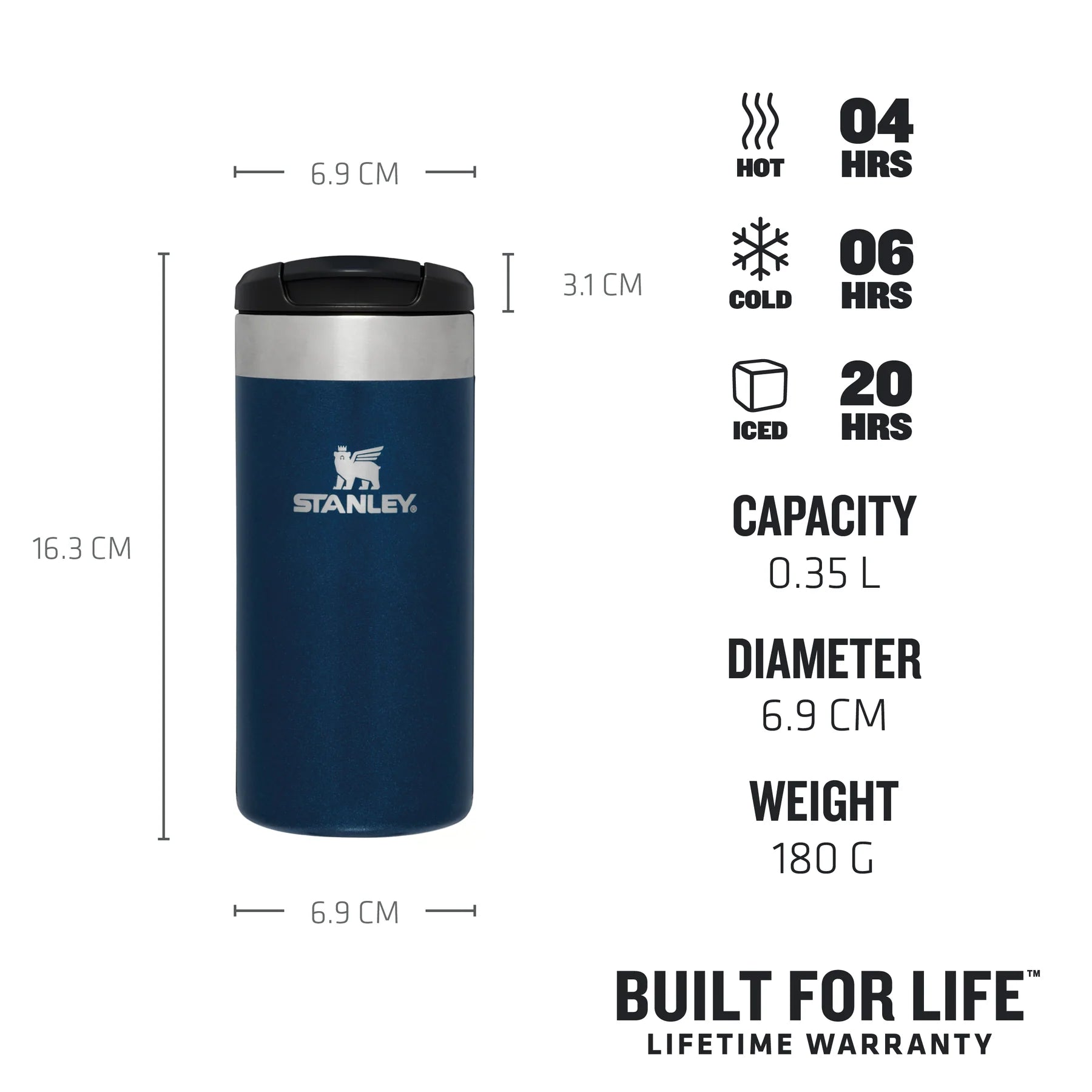 Stanley The Aerolight Transit Travel Mug 0.35L Royal Blue Metallic