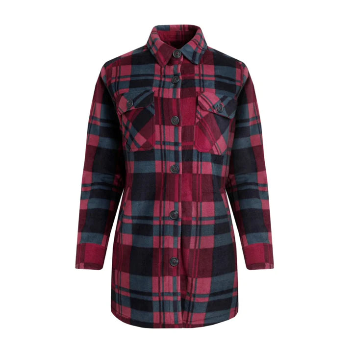 Weird Fish Ladies  Autumn Oversized Check Fleece Shacket