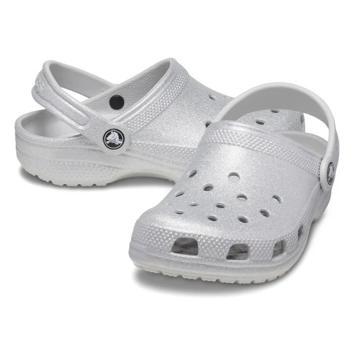 crocs glitter clog kids silver