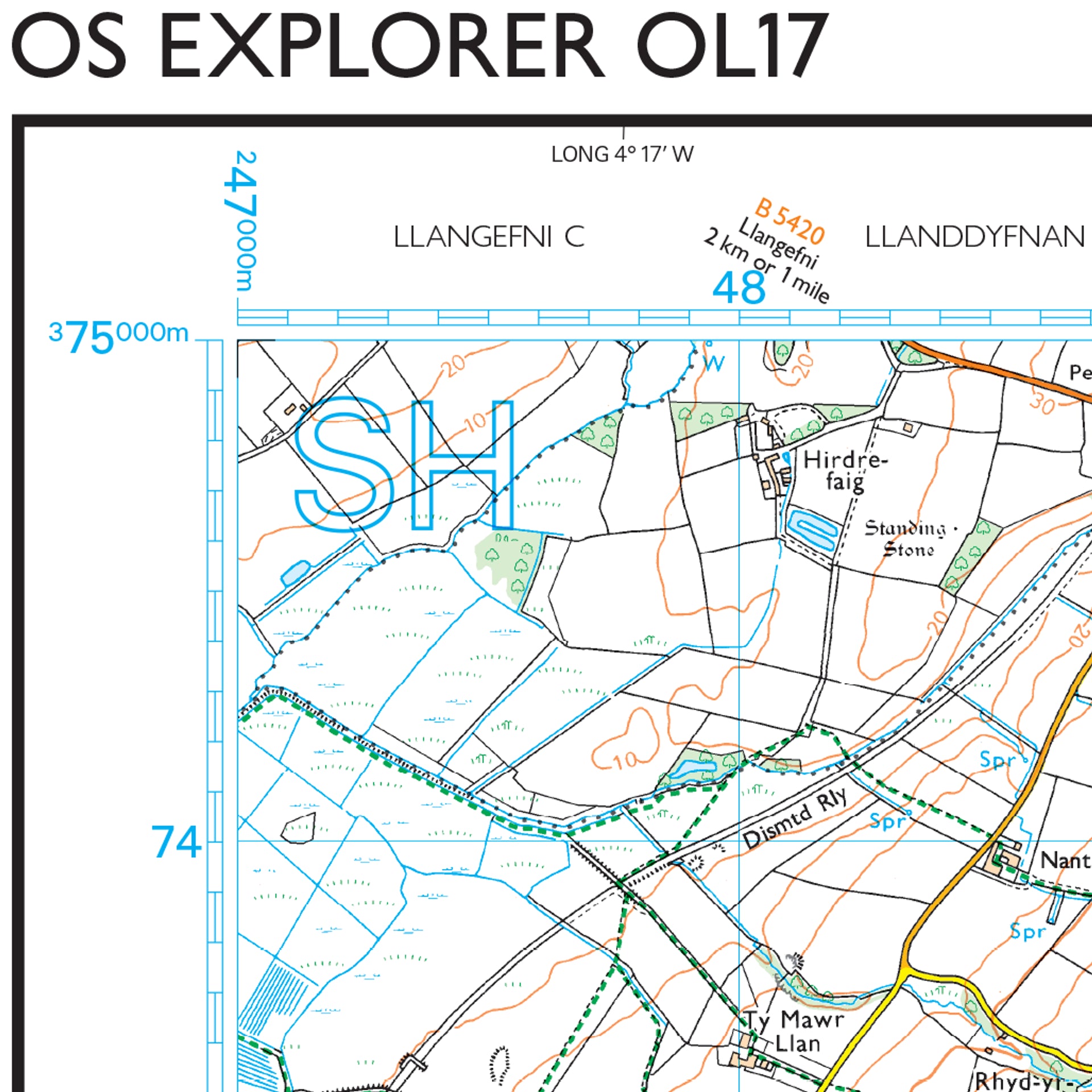 Ordnance Survey Explorer OL17 Map Snowdon & Conwy Valley