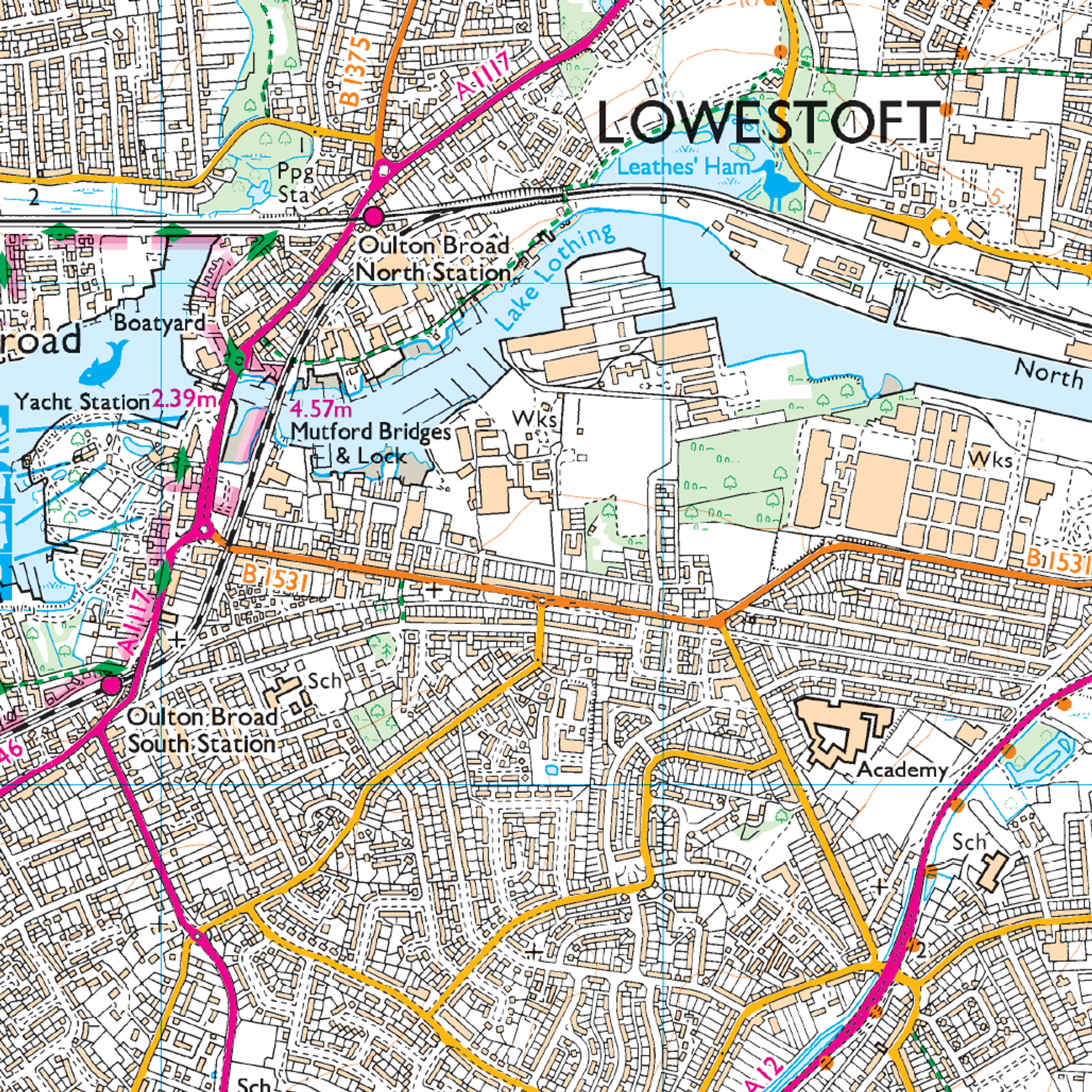 Ordnance Survey Explorer OL40 Map The Broads