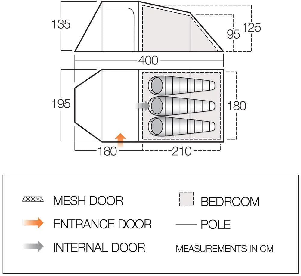 Vango Skye 300 3 Person Tunnel Tent