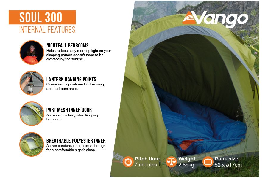 Vango Soul 300 Lightweight Tent NEW 2024