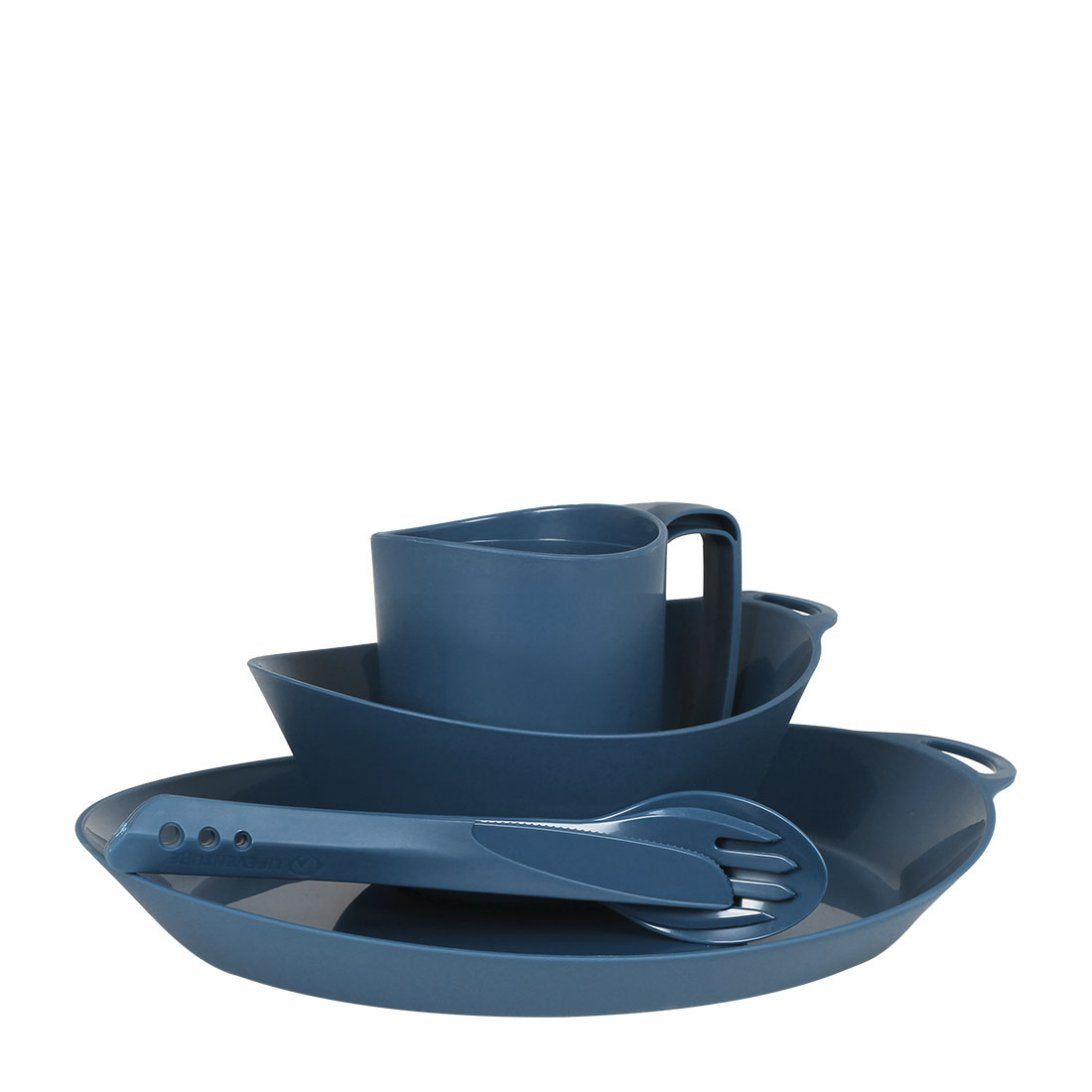 lifeventure ellipse camping tableware set navy