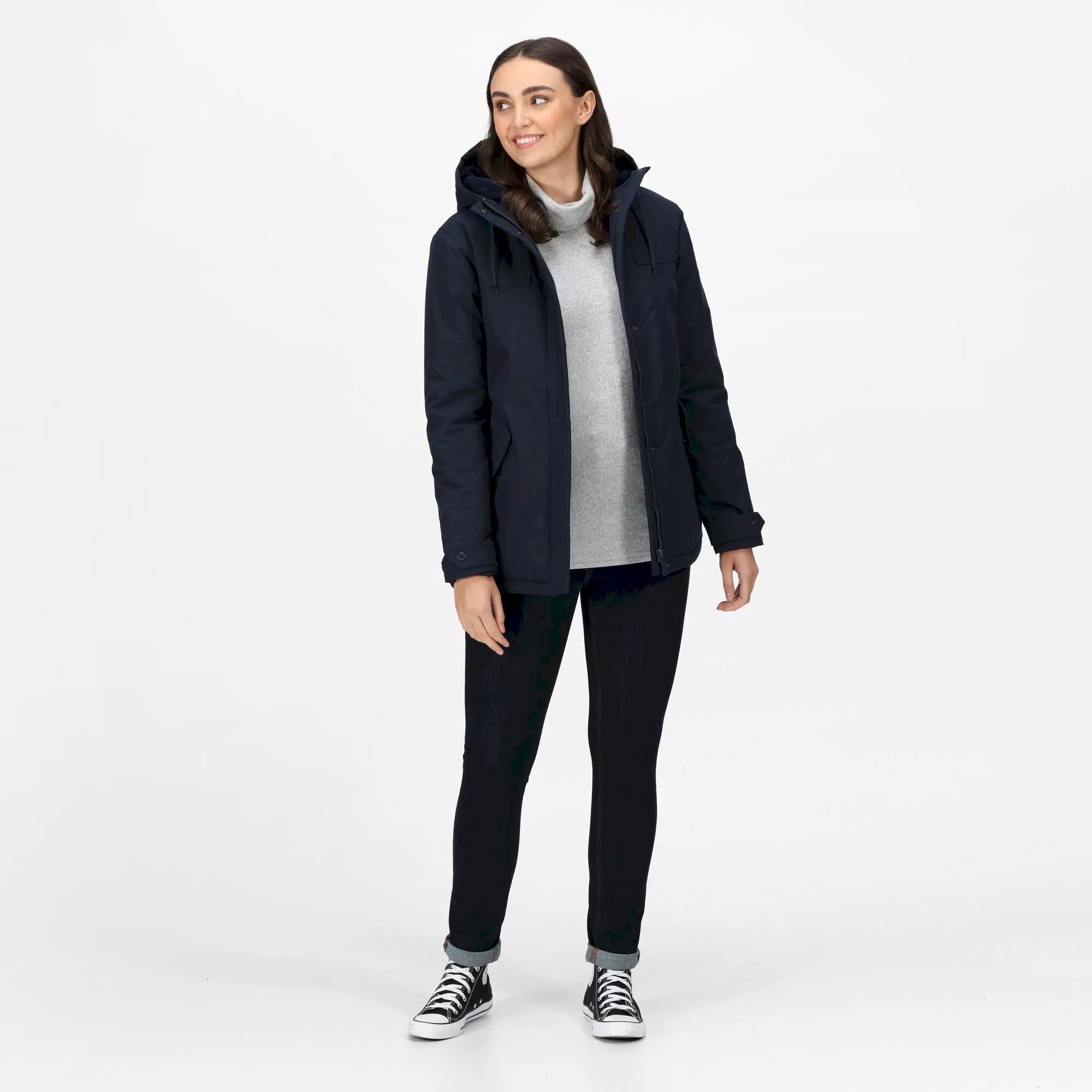 Regatta Ladies Bria Fur Lined Waterproof Jacket | Navy