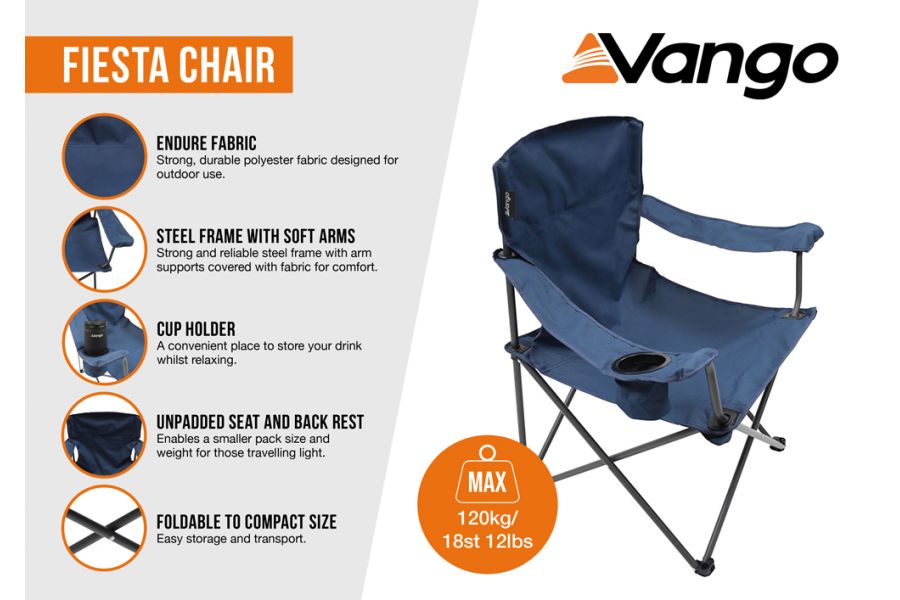 Vango Fiesta Camping Chair Dark Denim