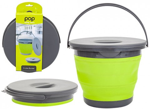 Pop! Bucket with Lid 5 Litre Lime/Grey