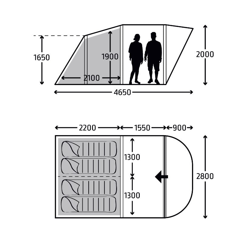 Kampa  Brean 4 Person AIR Tent